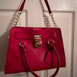 Michael Kors Saffiano Leather Handbag, Red